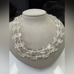 1930s clear crystal glass necklace